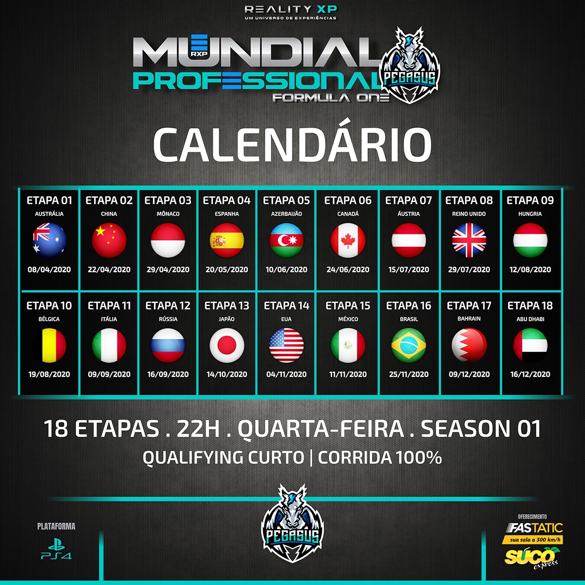 Calendário-F1-Professional-Pegasus